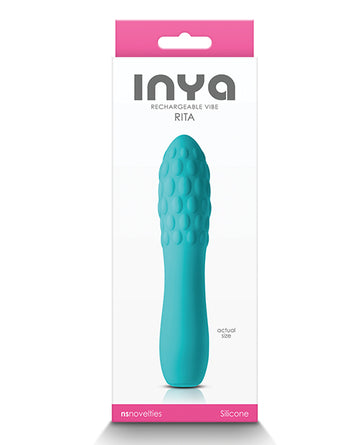 NS Novelties INYA Rita Rechargeable Vibe, Platinum-Grade Silicone, Teal