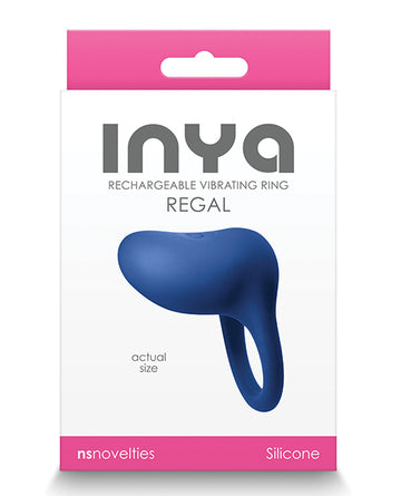 NS Novelties INYA Regal Rechargeable Vibrating Ring, Blue - 7 Functions