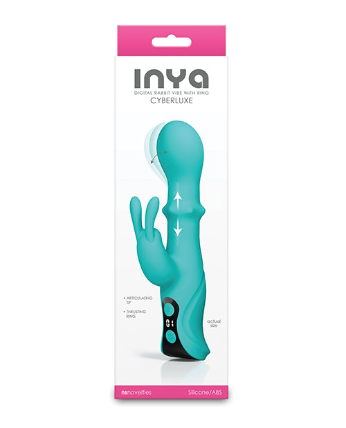 NS Novelties INYA Cyberluxe Rabbit Vibrator, Aqua – USB Rechargeable