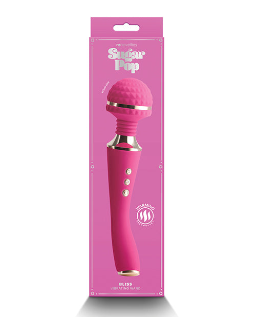 NS Novelties Sugar Pop Bliss Warming Wand, Pink – Rechargeable Silicone Massager