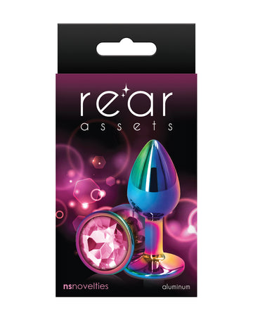NS Novelties Rear Assets Petite Iridescent Aluminum Anal Plug, Pink