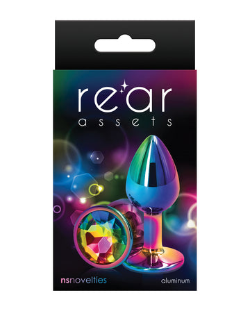 NS Novelties NSN-0960-19 Rear Assets Small Anal Toy, Rainbow Aluminum