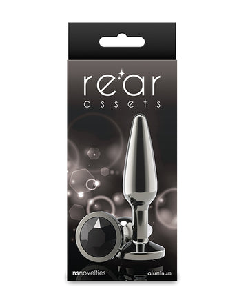 NS Novelties NSN-0969-23 Rear Assets Tapered Medium Anal Toy, Black Aluminum