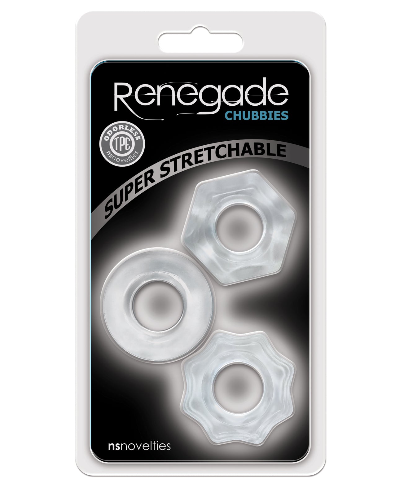 NS Novelties NSN-1111-11 Renegade Chubbies 3 Pack, Clear TPE