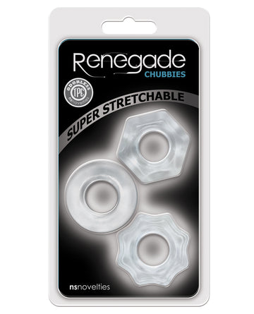 NS Novelties NSN-1111-11 Renegade Chubbies 3 Pack, Clear TPE