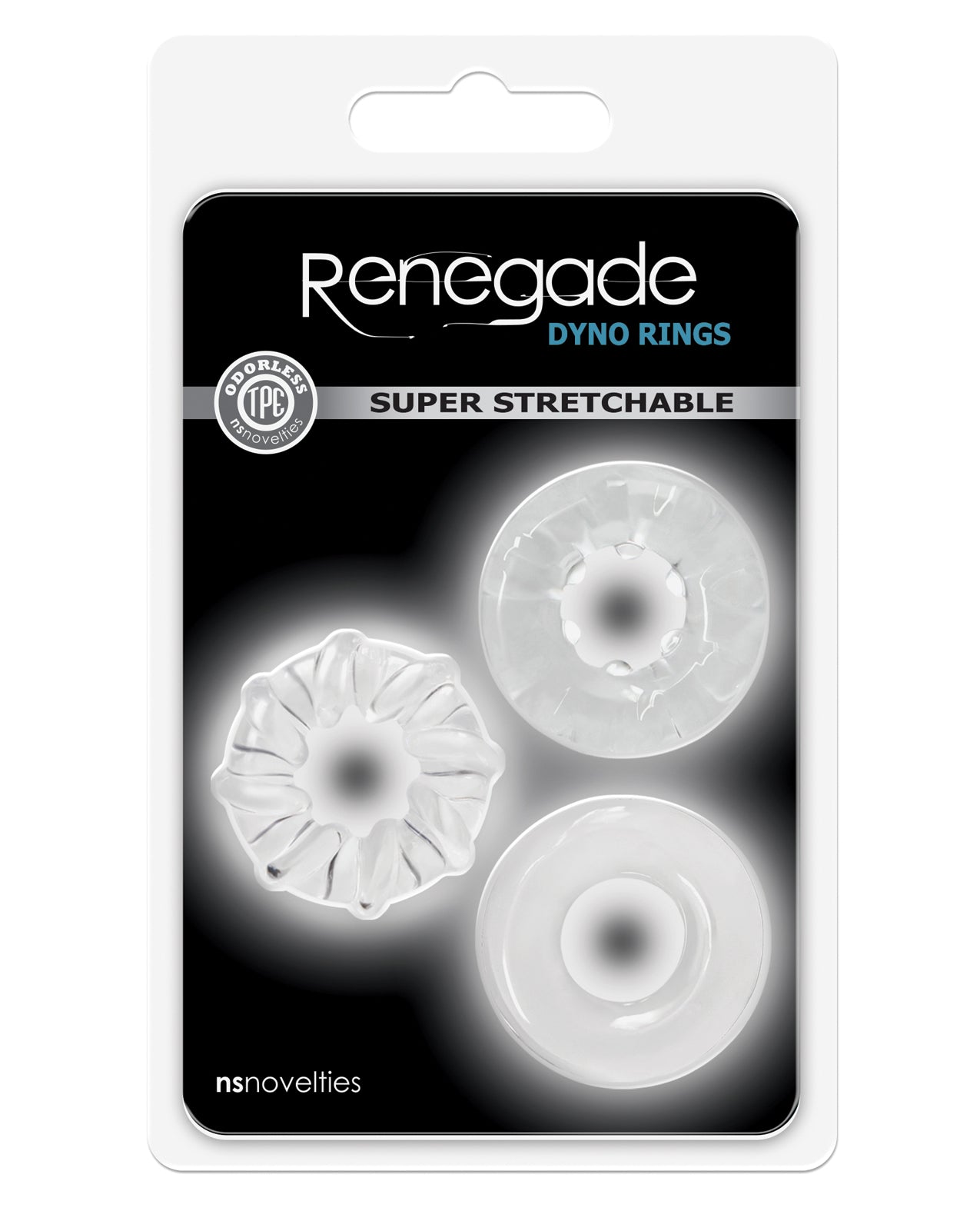NS Novelties NSN-1111-31 Renegade Dyno Rings, Clear TPE