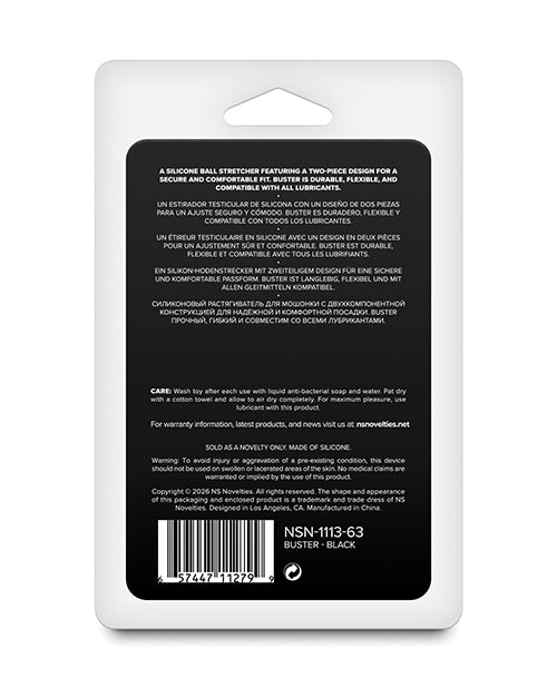 NS Novelties Renegade Buster Silicone Ball Stretcher, Black