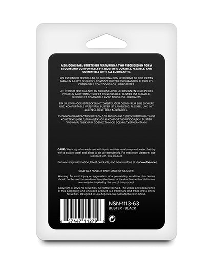 NS Novelties Renegade Buster Silicone Ball Stretcher, Black