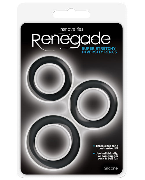 NS Novelties NSN-1116-43 Renegade Vibrating Silicone Rings, Pack of 3