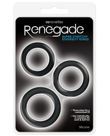 NS Novelties NSN-1116-43 Renegade Vibrating Silicone Rings, Pack of 3