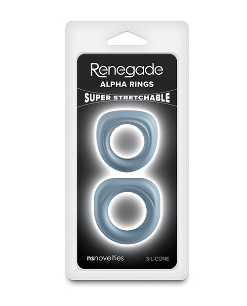 NS Novelties Renegade Alpha Rings, Gray Silicone