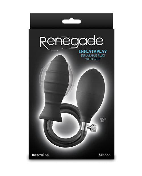 Ns novelties inc. Renegade InflataPlay Inflatable Anal Plug - Black, Body-Safe