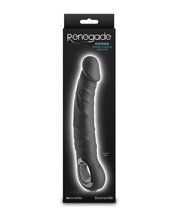 NS Novelties Renegade Rimmer Vibrating Dong with Handle - Black - 3 Speeds