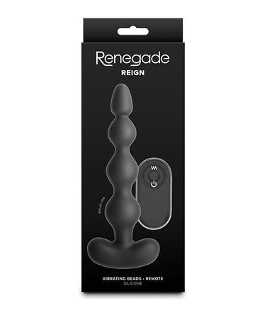 NS Novelties Renegade Reign Vibrating Anal Beads with Wireless Remote - Black