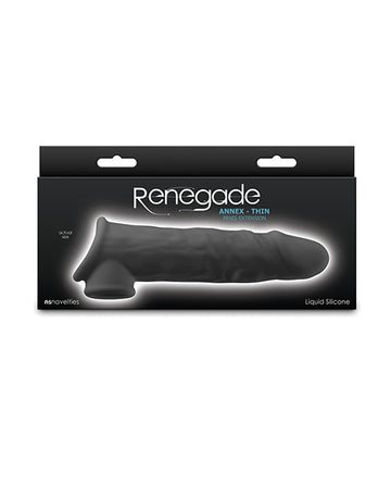 NS Novelties Renegade Annex Thin Sheath, Black - Liquid Silicone