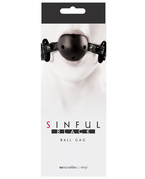 NS Novelties NSN-1221-13 Sinful Ball Gag, Adjustable, Black, Vinyl/ABS