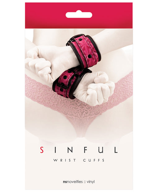 NS Novelties NSN-1223-14 Sinful Wrist Cuffs, Pink