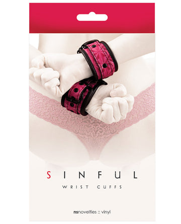 NS Novelties NSN-1223-14 Sinful Wrist Cuffs, Pink