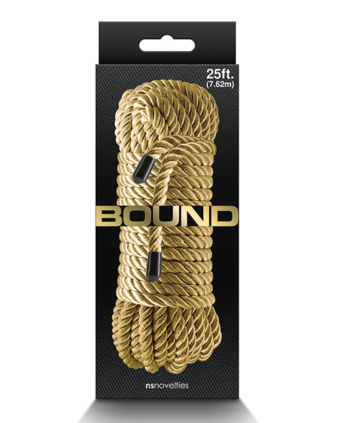 NS Novelties Bound Rope, Gold Polyester Fiber, 25 Feet