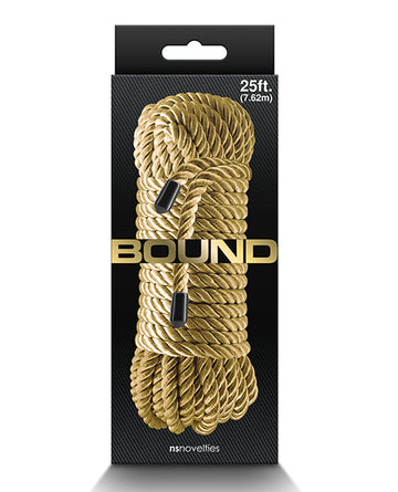 NS Novelties Bound Rope, Gold Polyester Fiber, 25 Feet
