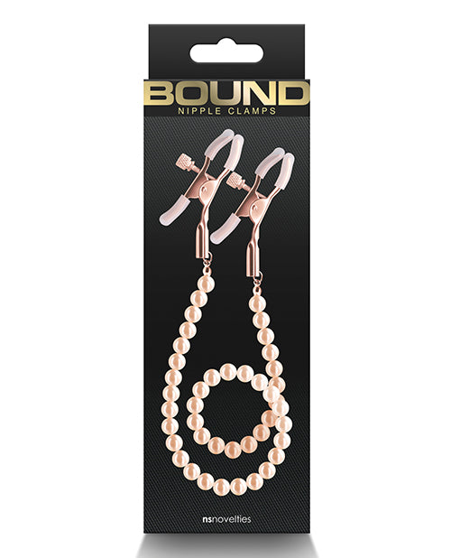 NS Novelties NSN-1302-49 Bound Adjustable Nipple Clamps, Rose Gold