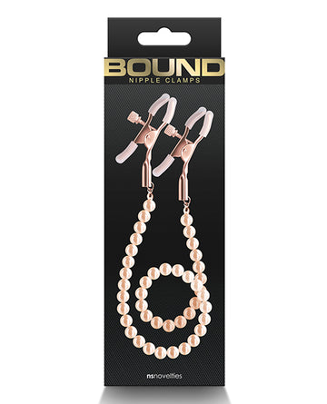 NS Novelties NSN-1302-49 Bound Adjustable Nipple Clamps, Rose Gold
