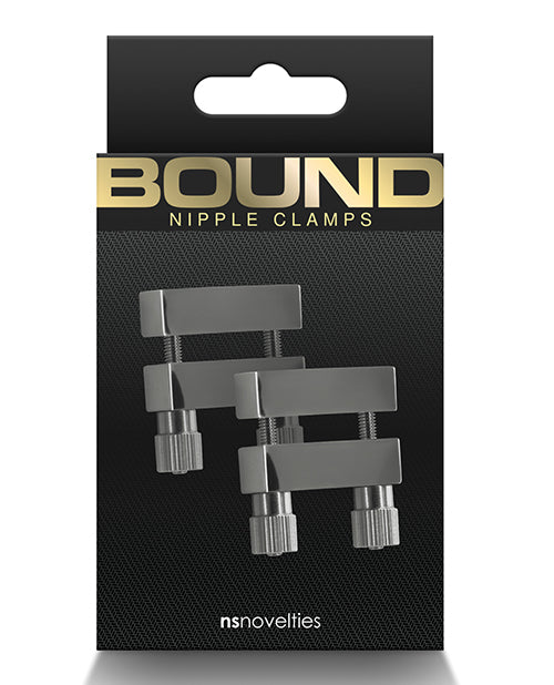 NS Novelties Bound V1 Nipple Clamps, Gunmetal - Adjustable 304 Stainless Steel