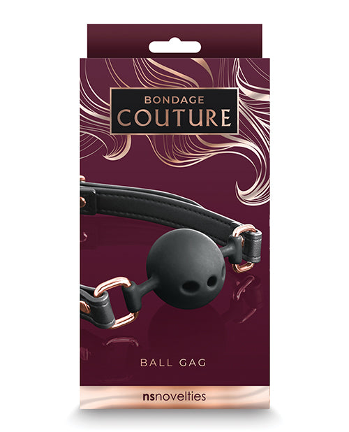 NS Novelties NSN-1306-73 Bondage Couture Ball Gag, Metal, PU, Silicone