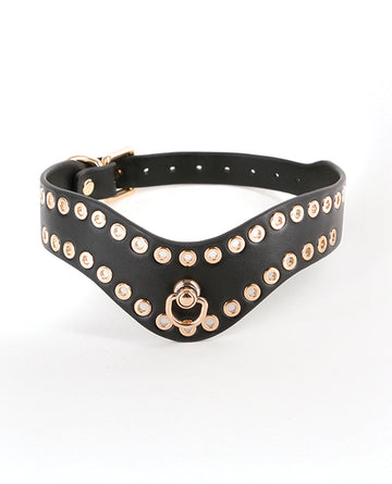 Ns Novelties Inc. Fetish & Fashion Kali Collar, Black/Gold, 11.5-16" Adjustable