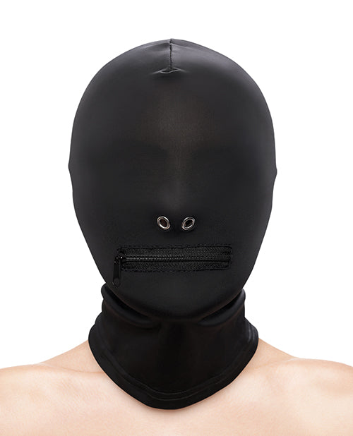 Ns Novelties NSN-1803-53AP Zippered Mouth Hood, Black, One Size