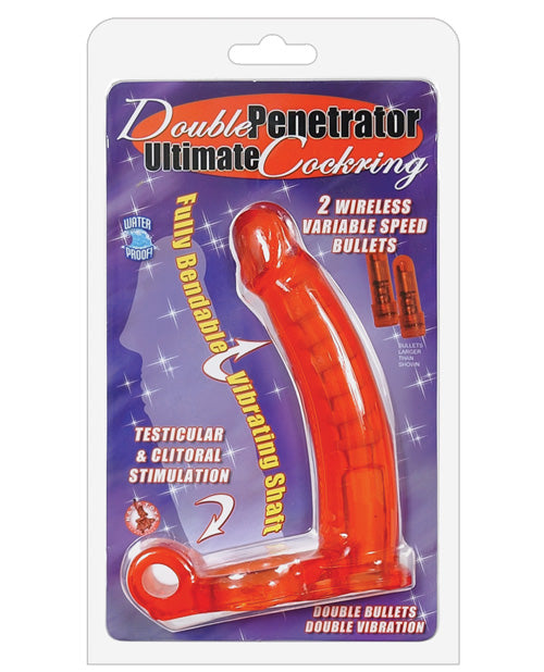 Nasstoys Double Penetrator Ultimate Cockring, Red – Dual Stimulation Vibrator