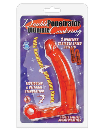 Nasstoys Double Penetrator Ultimate Cockring, Red – Dual Stimulation Vibrator