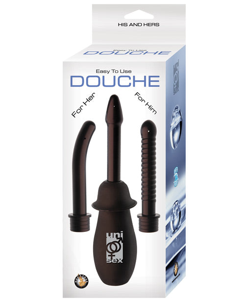 Nasstoys Unisex Douche System, 3 Interchangeable Attachments – Black