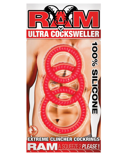 Nasstoys 2413-1 Ram Ultra Cocksweller Set, Silicone, Red