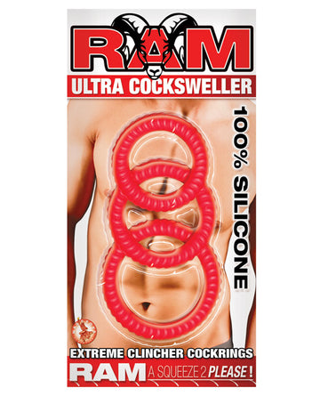 Nasstoys 2413-1 Ram Ultra Cocksweller Set, Silicone, Red