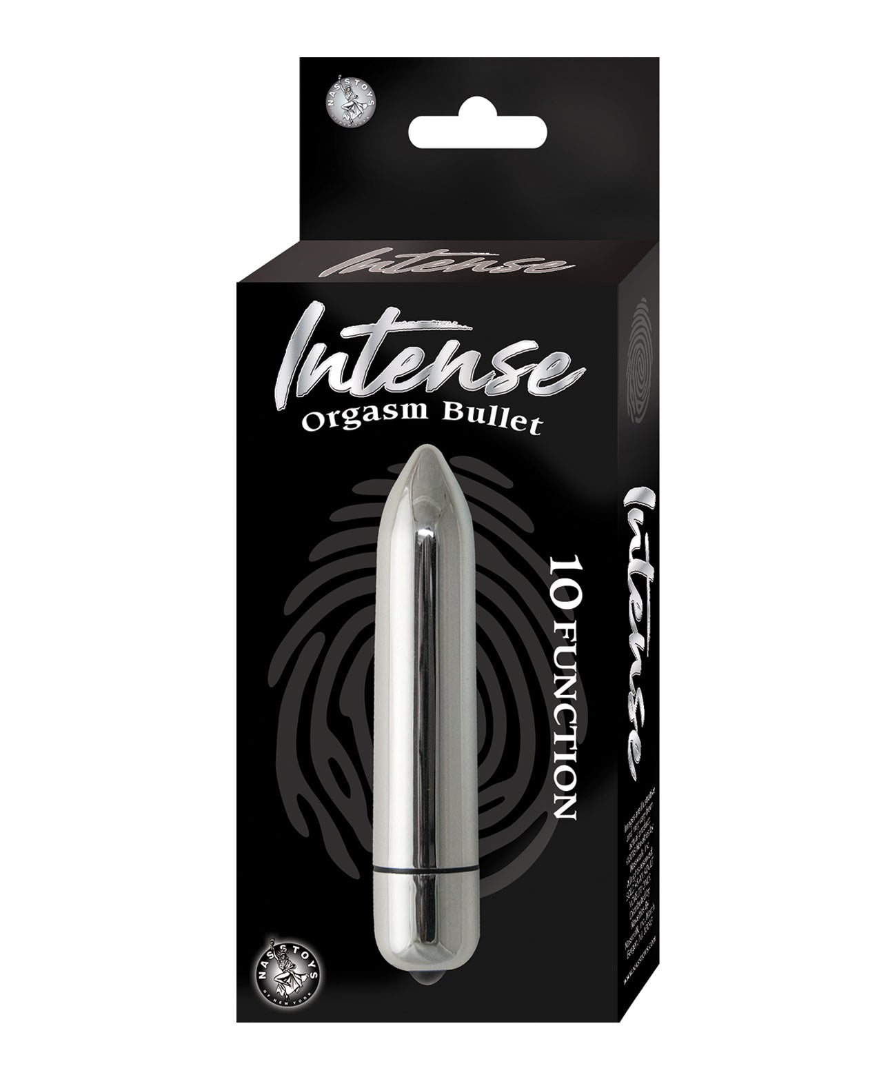 Nasstoys 2855-3 Intense Orgasm Bullet, Silver, 10 Function, 3.5 Inch
