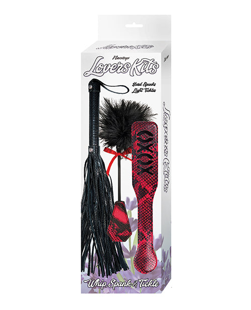 Nasstoys Lovers Kit: Whip, Tickle & Paddle - Black/Red