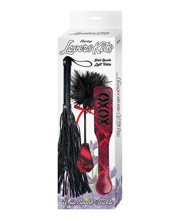Nasstoys Lovers Kit: Whip, Tickle & Paddle - Black/Red