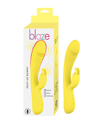 Nasstoys Blaze Heat-Up Bunny, Rechargeable Warming Rabbit Vibrator – Yellow