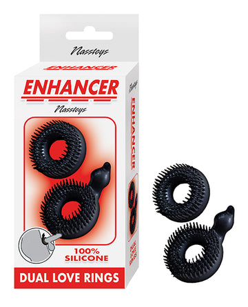 Nasstoys Enhancer Dual Love Rings, Black – Body-Safe Silicone