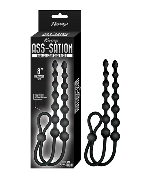 Nasstoys Ass-Sation Dual Silicone Anal Beads, Black