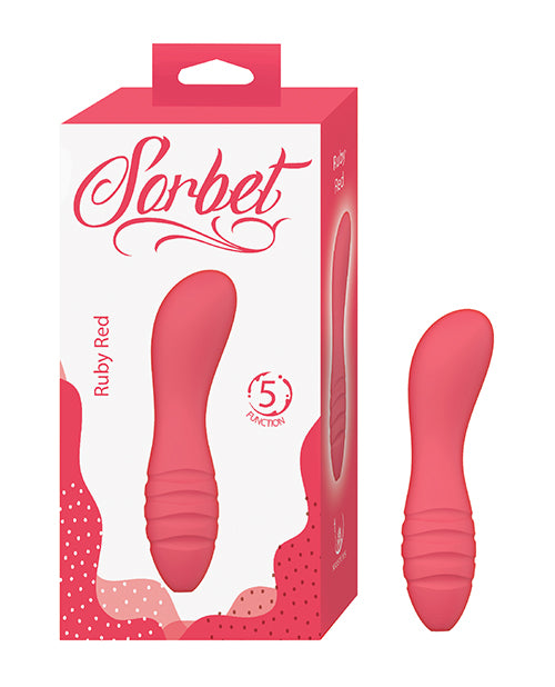 Nasstoys 3294 Sorbet Ruby Red Silicone Vibe, 5 Functions