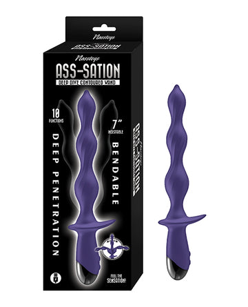 Nasstoys Ass-Sation Deep Dive Contoured Wand, Purple Silicone Vibrator