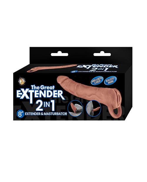 Nasstoys The Great Extender 2-in-1 Anatomy Extender, Brown, 8 in.