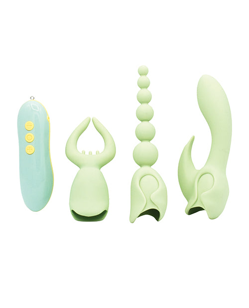 Like A Kitten 9027 Pleasure Hunter 3 pc Kit, Mint Silicone Vibrator
