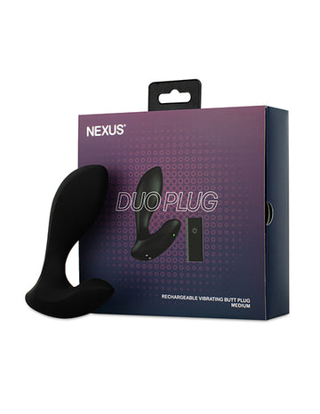 Nexus Duo Plug Medium Vibrating Silicone Butt Plug with Remote USB Rechargeable