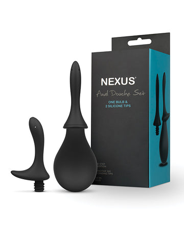 Nexus Anal Douche Set, 260ml Silicone Bulb with Dual Tips
