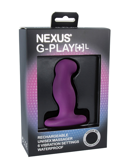 Nexus G-Play+ Large Unisex Rechargeable Vibrator, Purple, Waterproof