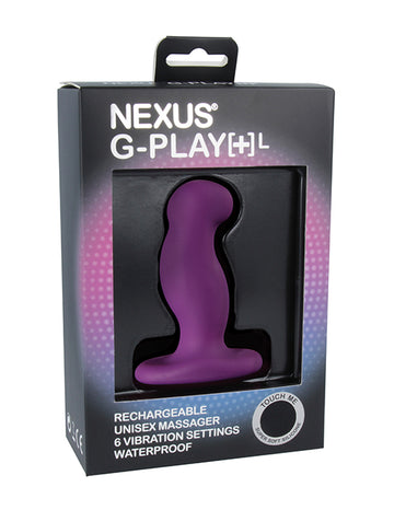 Nexus G-Play+ Large Unisex Rechargeable Vibrator, Purple, Waterproof