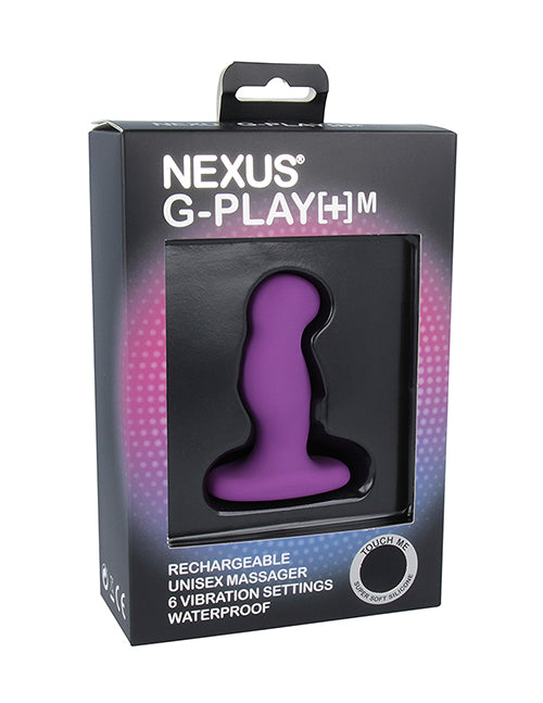 Nexus G Play Medium Unisex Rechargeable Vibrator, Purple Silicone, 6 Modes